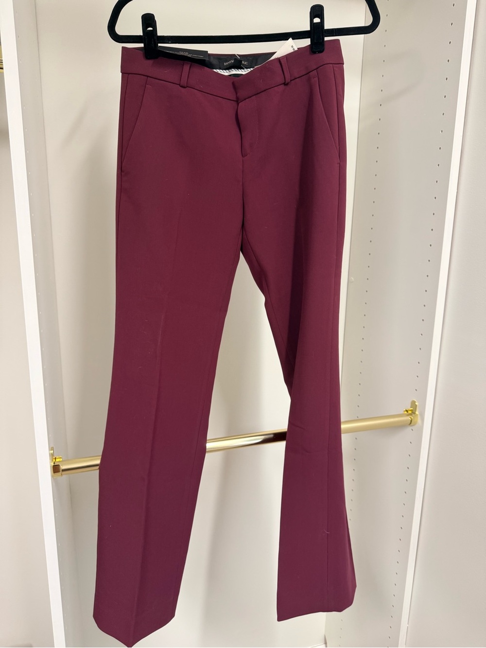 Banana Republic Women's Tailored Straight-Leg Pants in Burgundy
